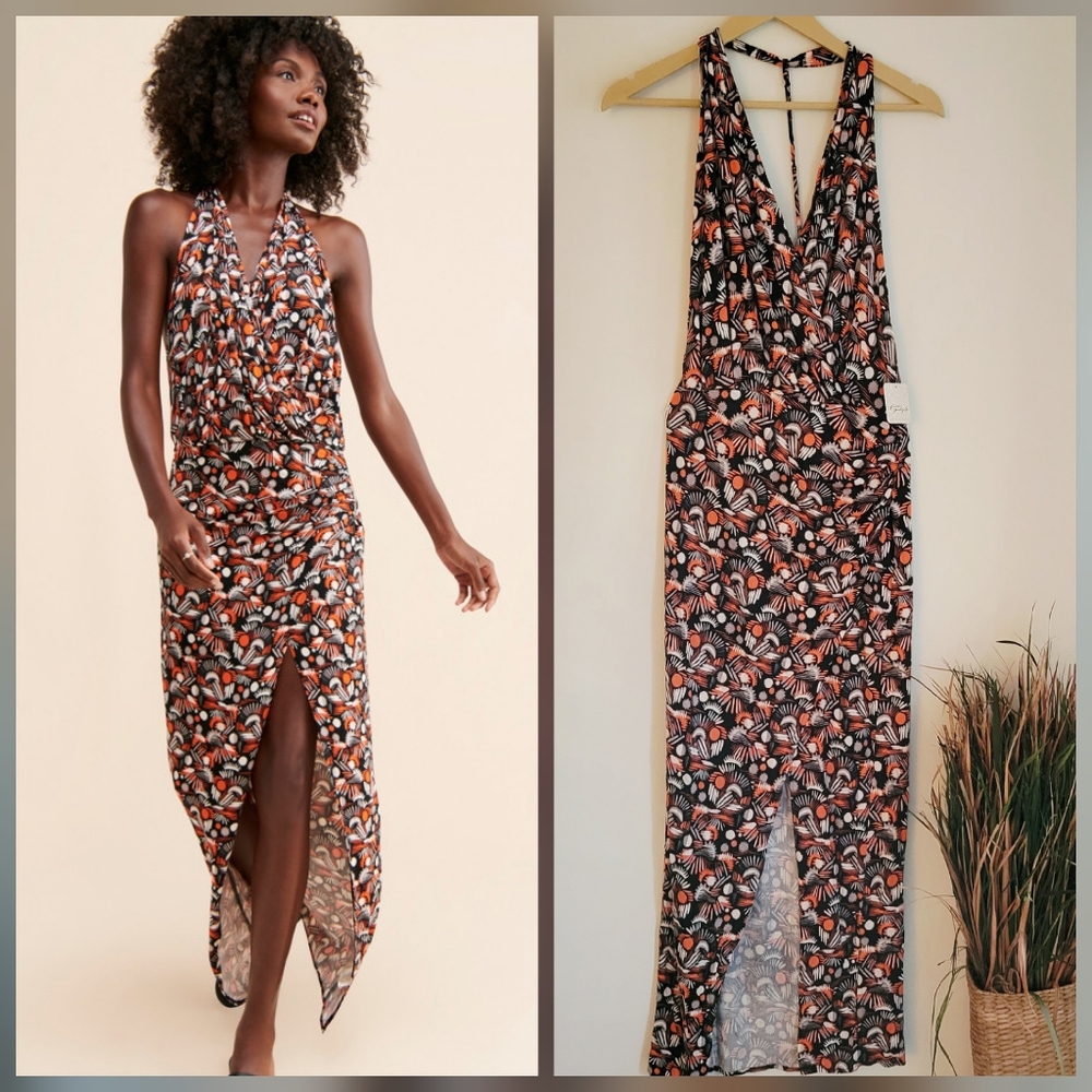 Free People Daria Black Maxi Open Back Dress Size XS